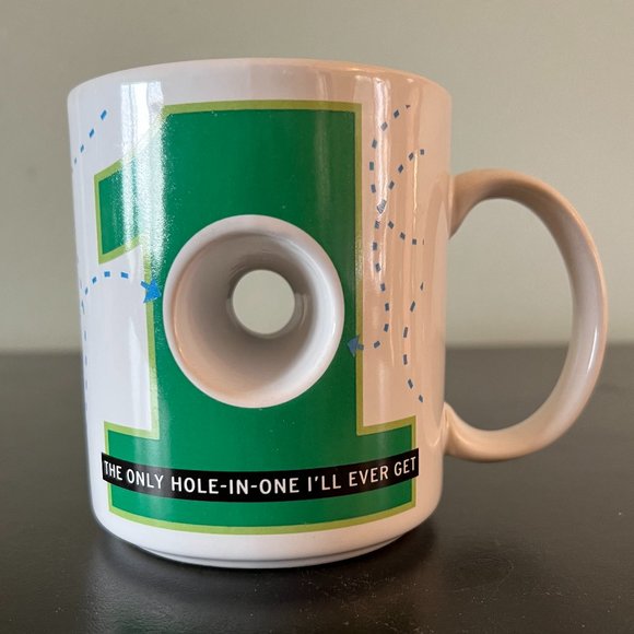 Set of 2 Golf Mugs Hallmark Shoebox HOLE-IN-ONE & Practice Putting Hole - Picture 2 of 11
